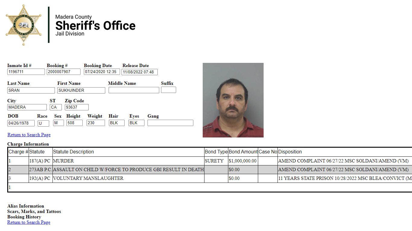 Inmate Information - Madera County, California