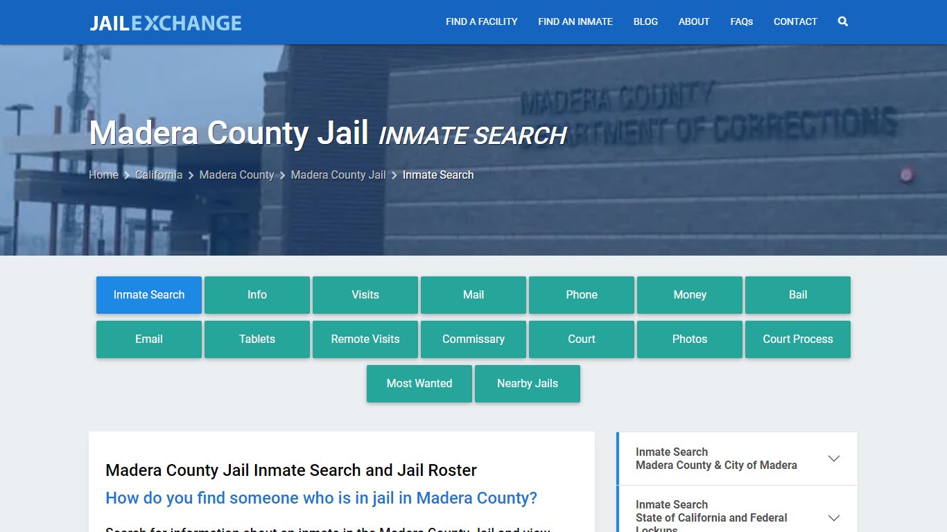 Inmate Search: Roster & Mugshots - Madera County Jail, CA - Jail Exchange